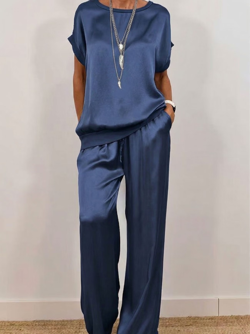 Lysandra | Satin Touch Lounge Two Piece Set