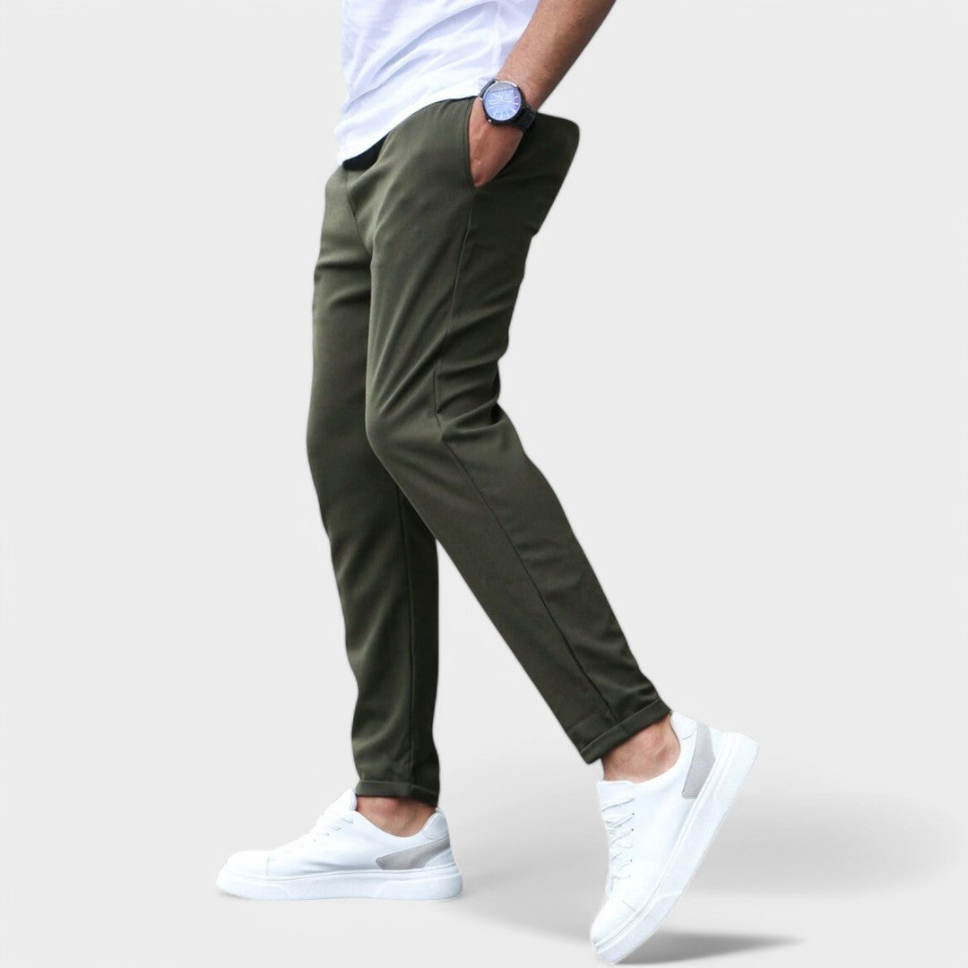 Caedryn | Slim Fit Drawstring Elasticated Waist Smart Casual Trousers
