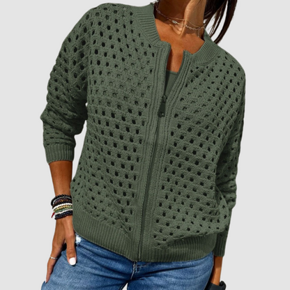 Cordelia | Textured Open Weave Cardigan