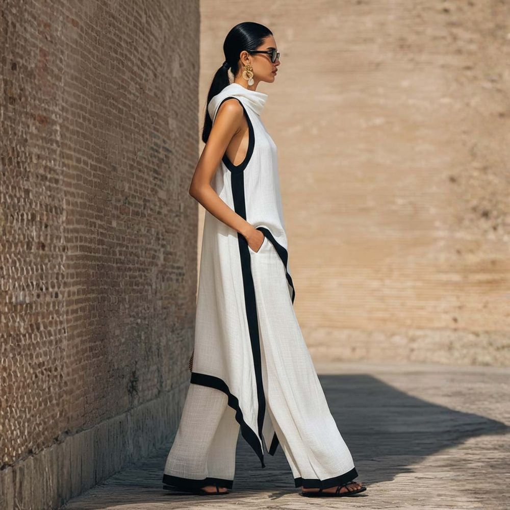 Calyssa | Flowing Contrast Edge Jumpsuit