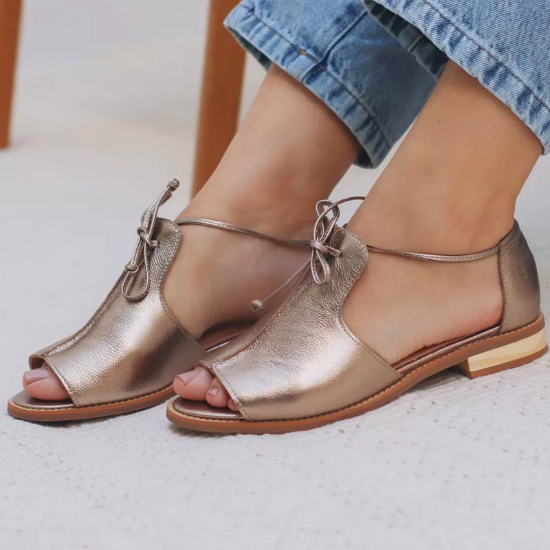 Brinelle | Metallic Comfort Slingback Sandals