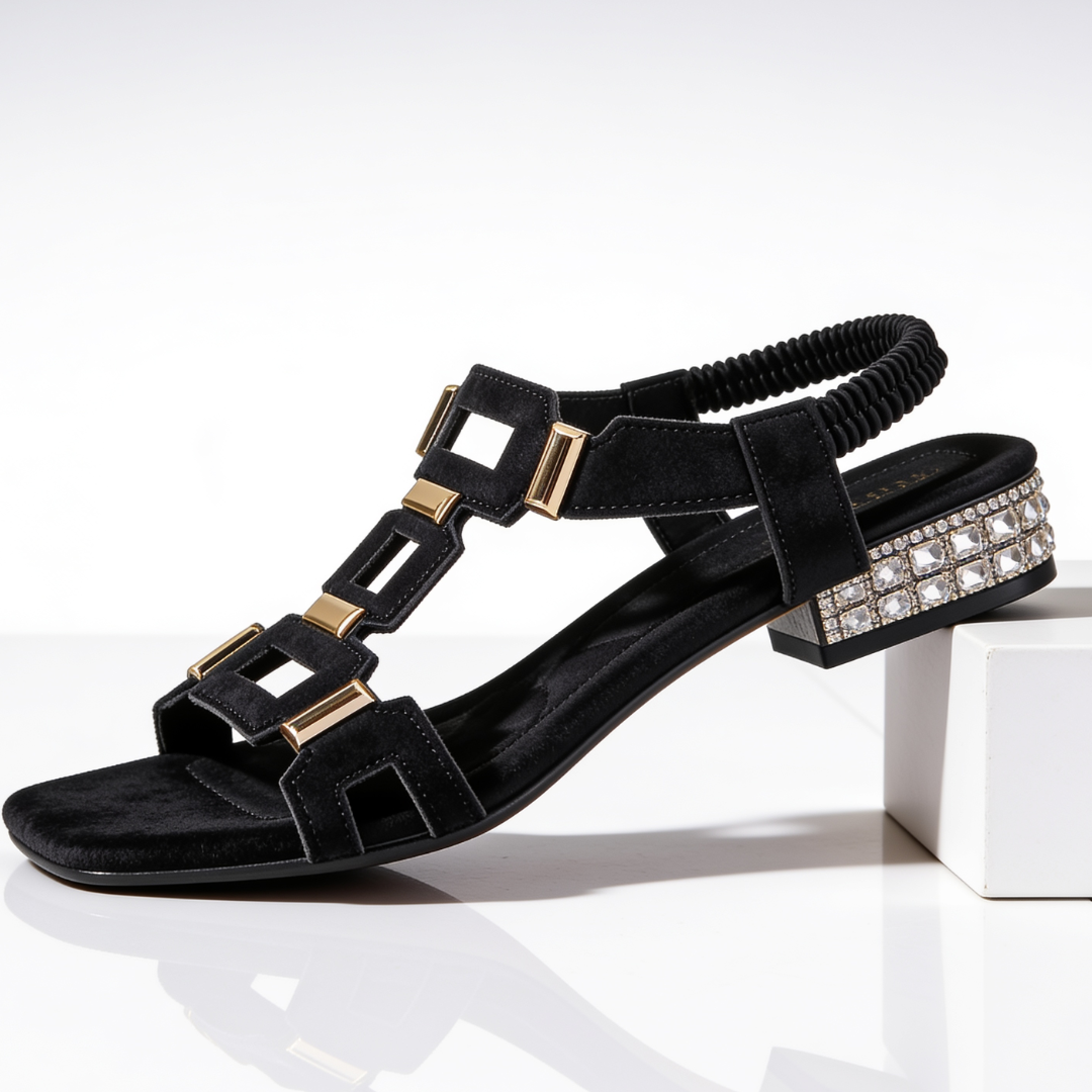 Valora | Embellished Block Heel Sandals