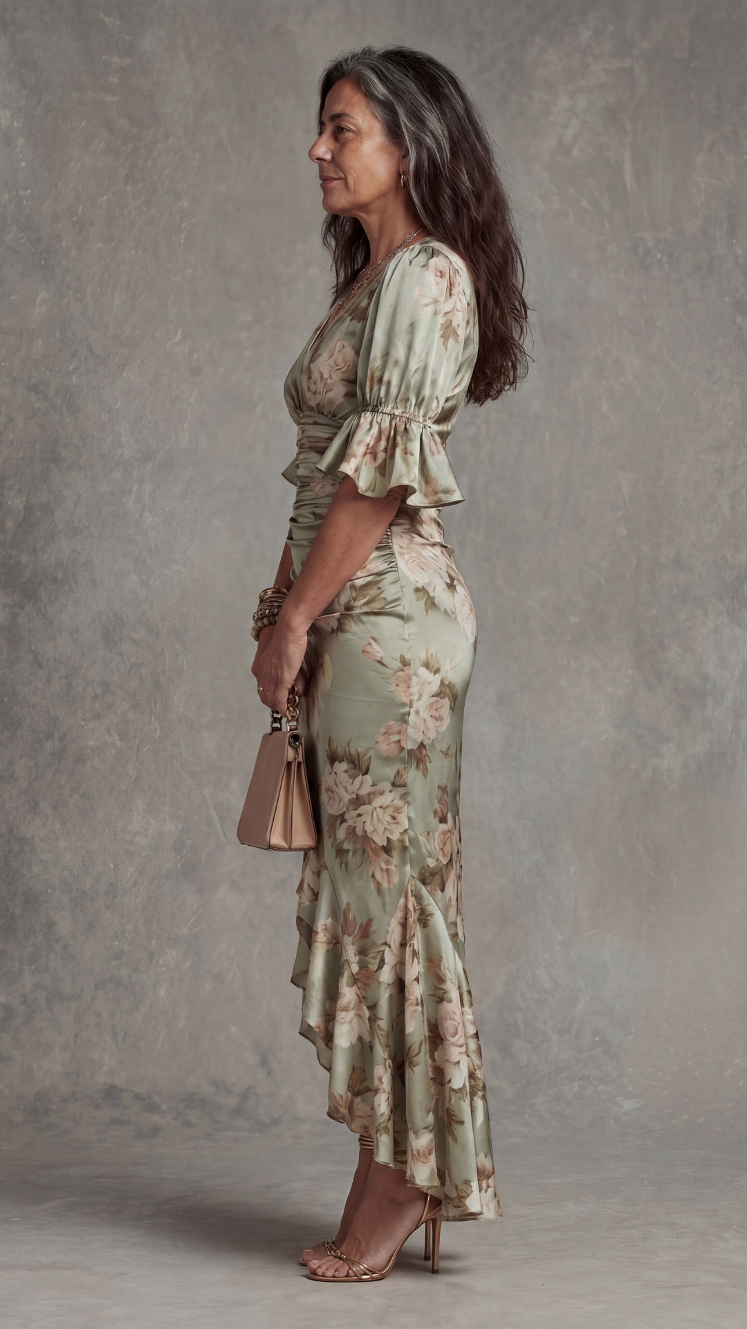 Calithera | Ruffle Sleeve Evening Maxi Dress
