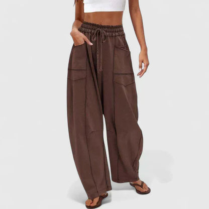 Daciana | Relaxed Drawstring Wide Leg Trousers