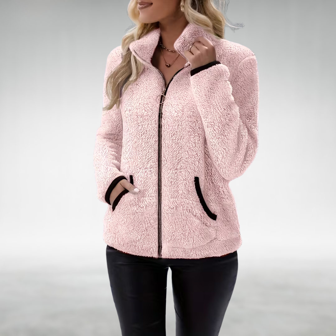 Opaline | Soft Textured Zip Fleece Jacket