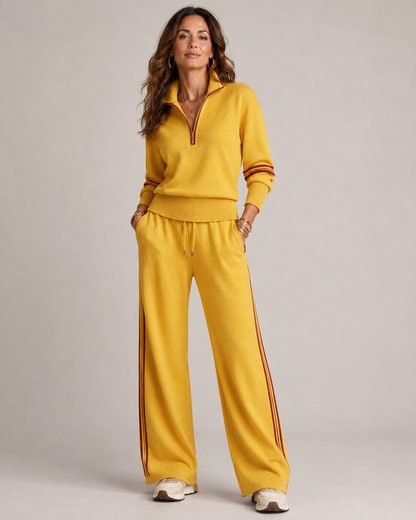 Quenara | Sporty Quarter Zip Two Piece Set