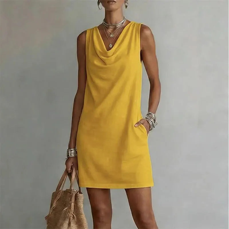 Sabine | Relaxed Drape Neck Day Dress