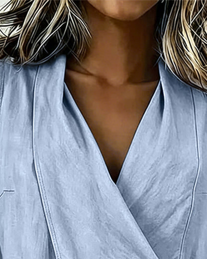 Calivelle | Sleeveless Wrap Tie Blouse