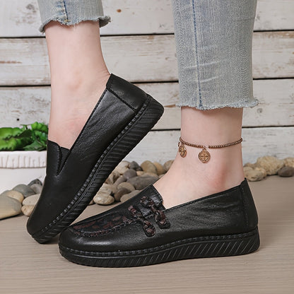 Pavelle | Embroidered Round Toe Comfort Shoes