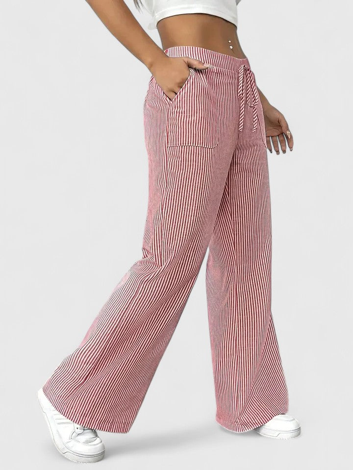 Ainsleigh | Striped Wide Leg Lounge Trousers