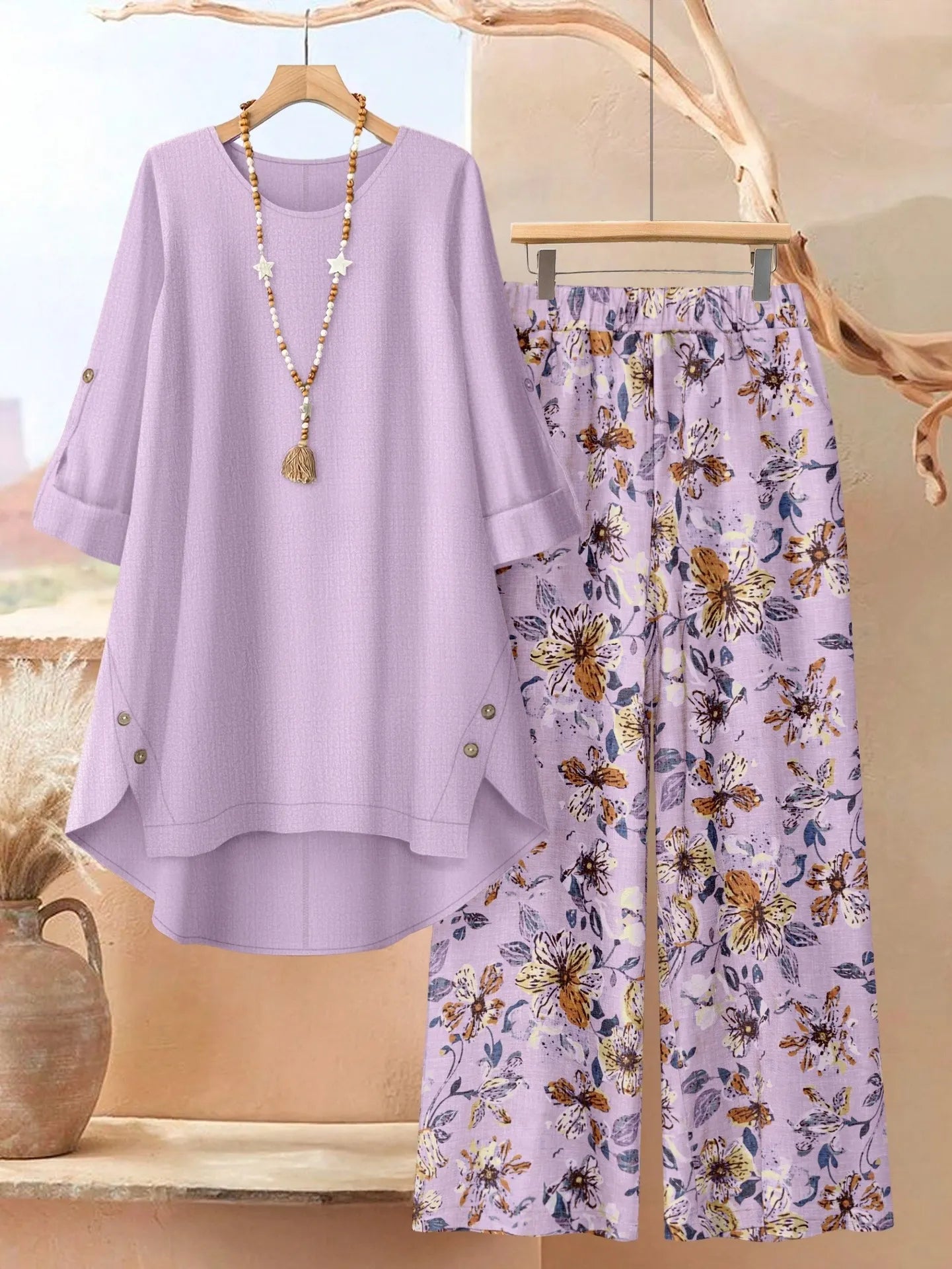 Brinella | Casual Tunic And Wide Leg Set