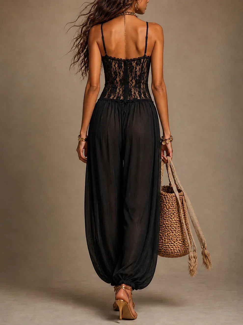 Virelai | Elegant Lace Harem Jumpsuit