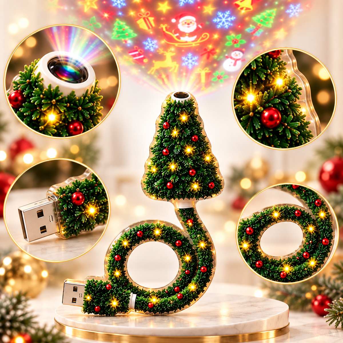 Yulena | Festive Christmas Pattern Projector Light