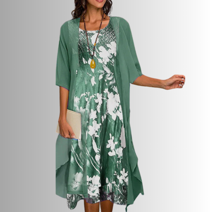Wynteria | Elegant Sheer Overlay Midi Set