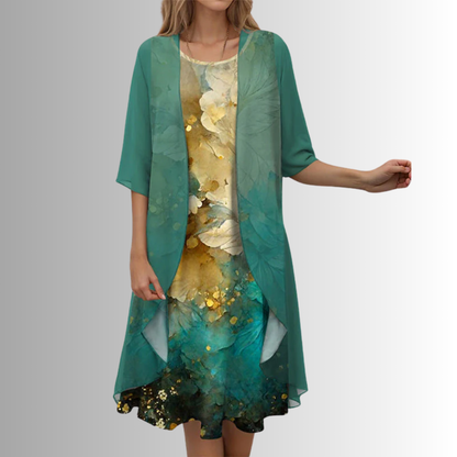 Wynteria | Elegant Sheer Overlay Midi Set