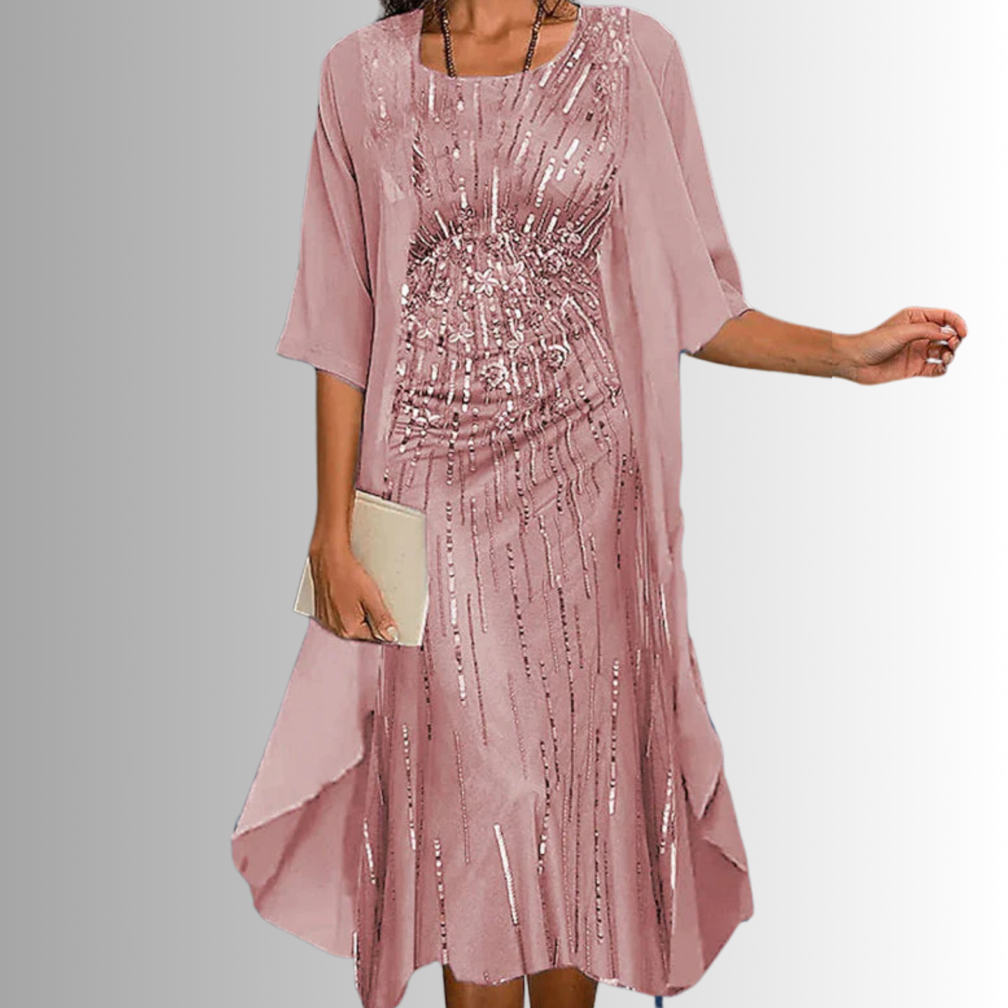 Wynteria | Elegant Sheer Overlay Midi Set