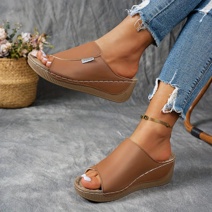 Mirelune | Casual Wedge Mule Sandals