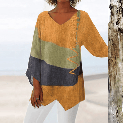 Solene | Colour Block Tunic Blouse