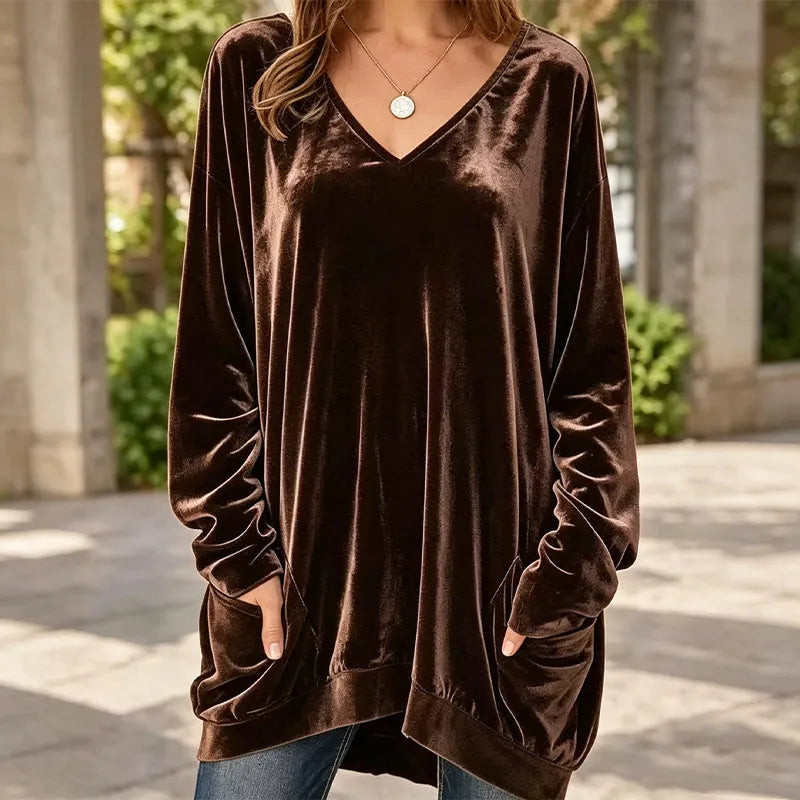 Novella | Soft Velvet Long Sleeve Tunic
