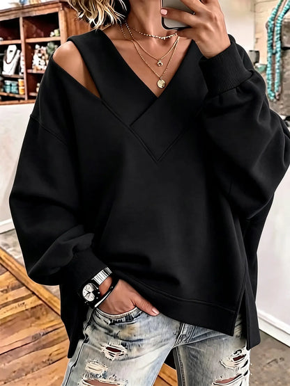 Ulissa | Oversized V Neck Sweatshirt