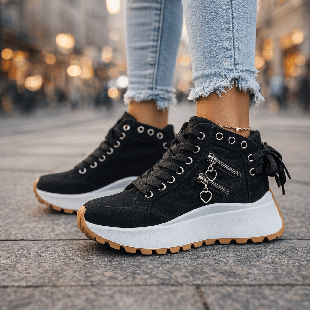 Veltrix | Zip Detail Platform High Top Sneakers
