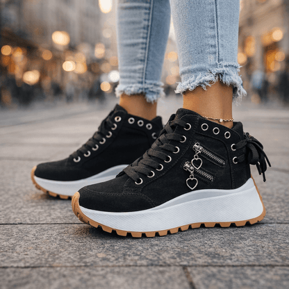 Veltrix | Zip Detail Platform High Top Sneakers