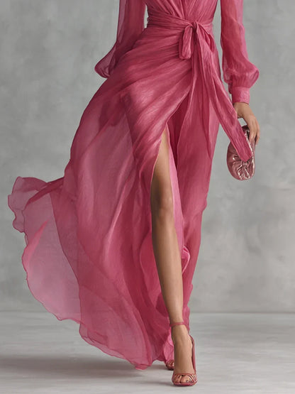 Floris | Flowing Tie Waist Maxi Dress