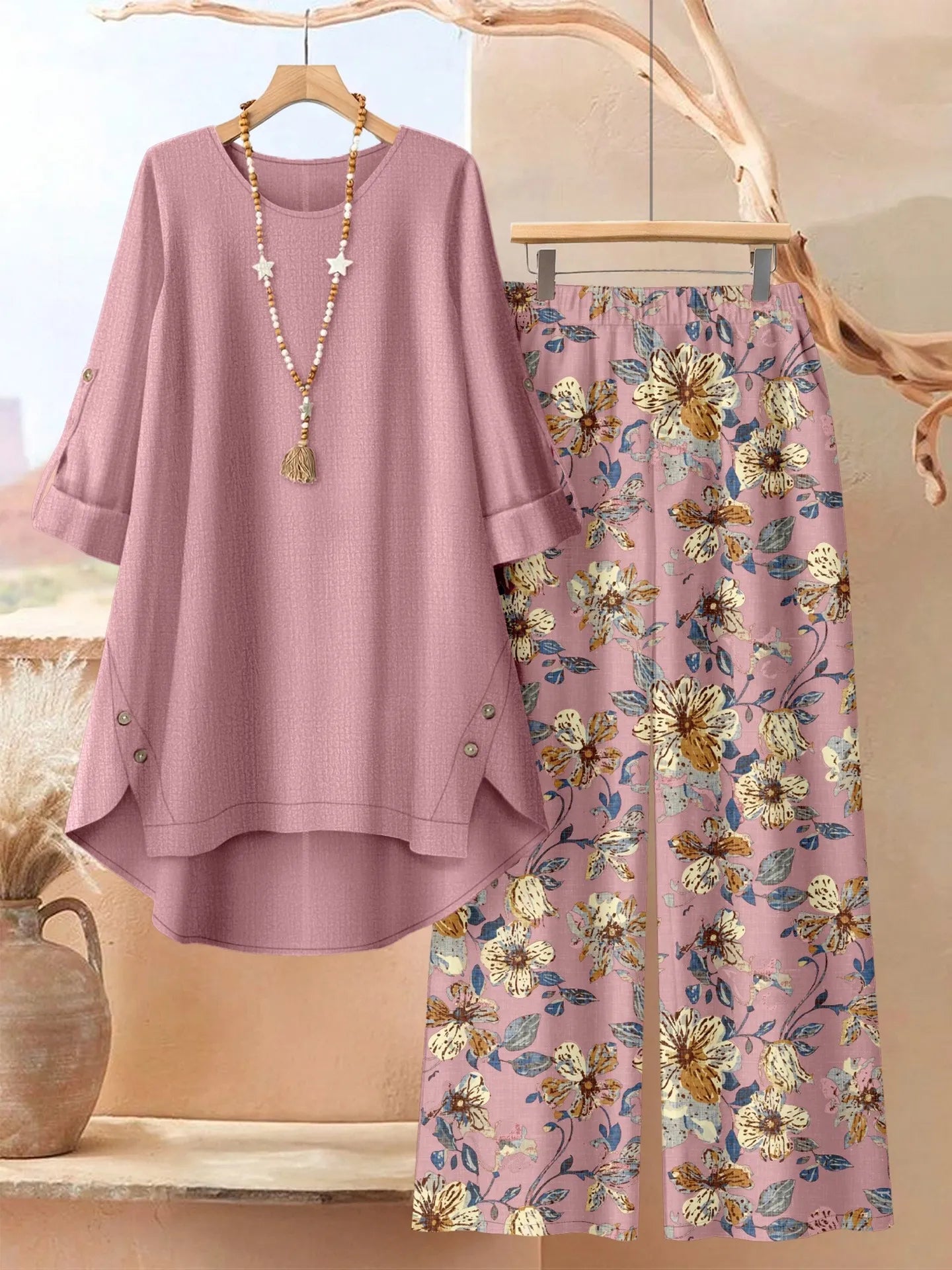Brinella | Casual Tunic And Wide Leg Set