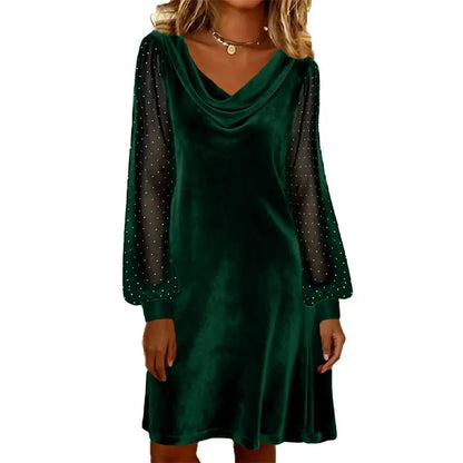 Zinnelle | Embellished Sheer Sleeve Mini Dress