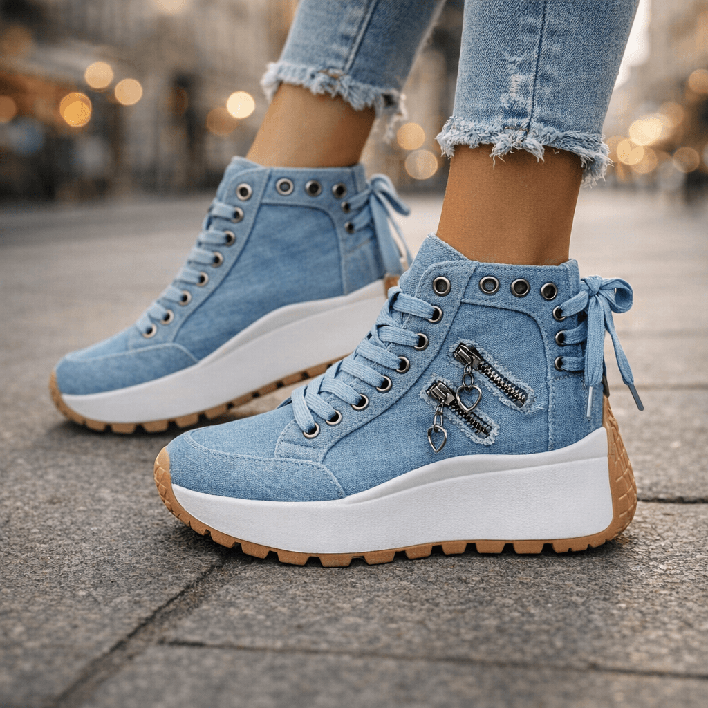 Veltrix | Zip Detail Platform High Top Sneakers