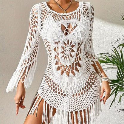 Azelie | Crochet Fringe Beach Cover Up