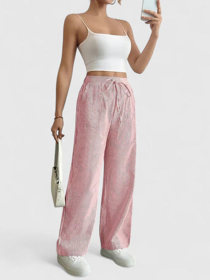Ainsleigh | Striped Wide Leg Lounge Trousers