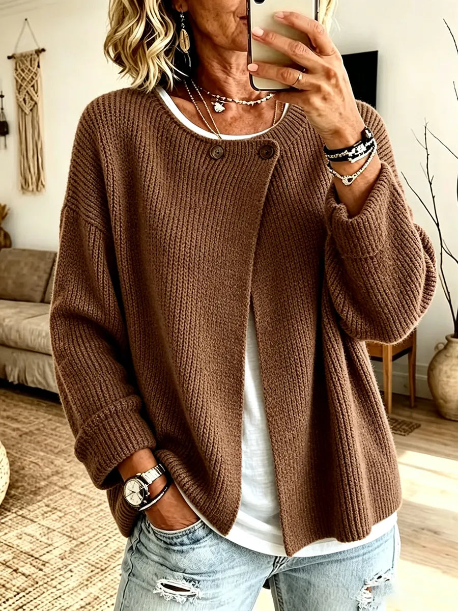 Kallie | Relaxed Button Detail Knit Cardigan