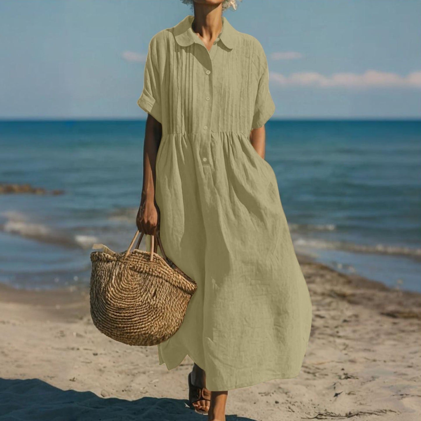 Zephlora | Relaxed Beachside Shirt Dress