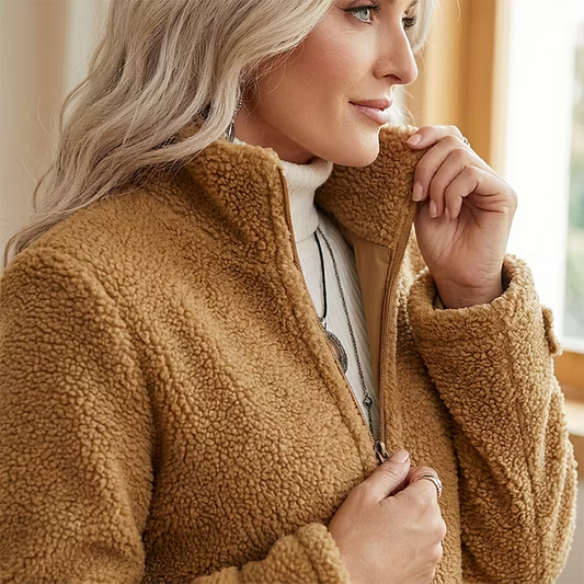 Viretta | Soft Sherpa Stand Collar Jacket