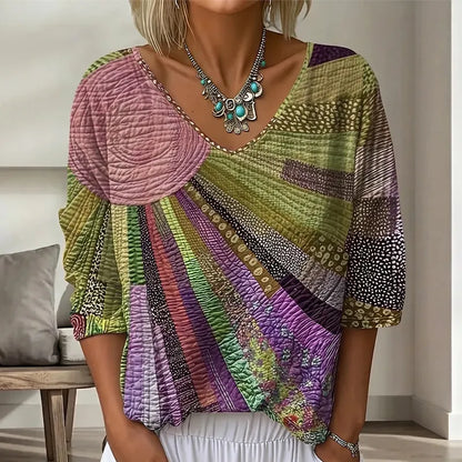 Avenora | Artistic Patchwork Blouse