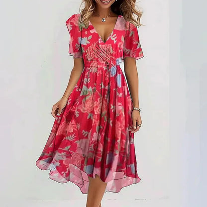 Mirevyn | Floral Wrap Midi Dress