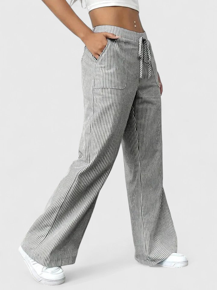 Ainsleigh | Striped Wide Leg Lounge Trousers