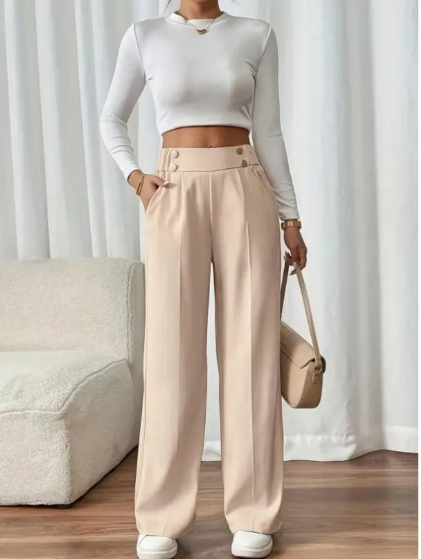 Vianne | Flattering High Waist Wide Leg Pants