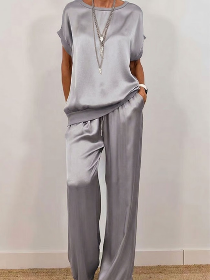 Lysandra | Satin Touch Lounge Two Piece Set