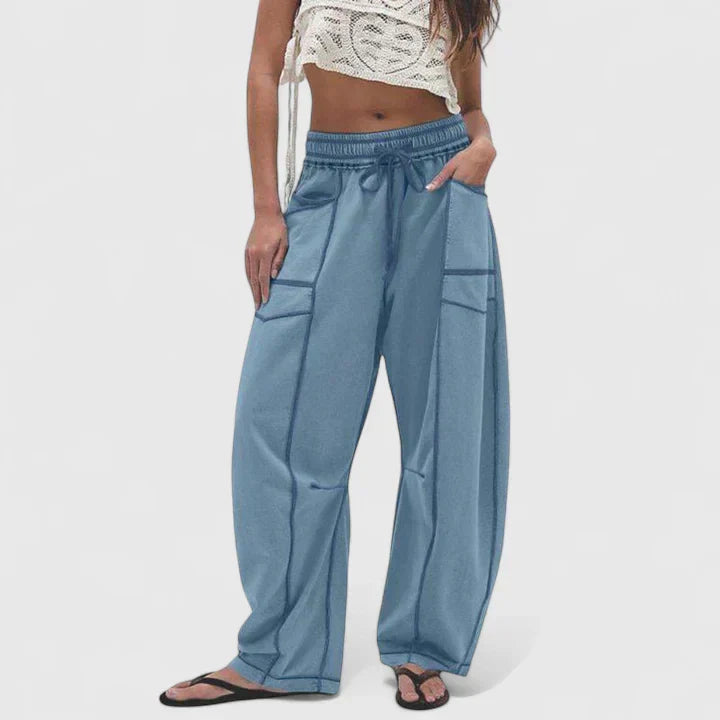 Daciana | Relaxed Drawstring Wide Leg Trousers