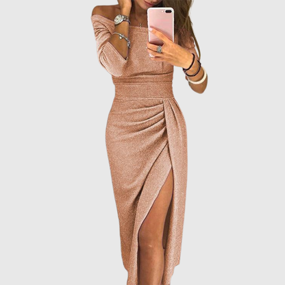 Zarellia | Elegant Side Slit Midi Dress