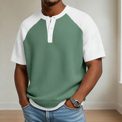 Brooks | Contrast Raglan Henley Shirt