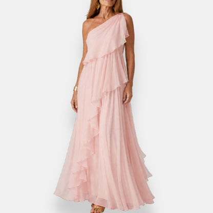 Elisavet | Elegant One Shoulder Maxi Dress