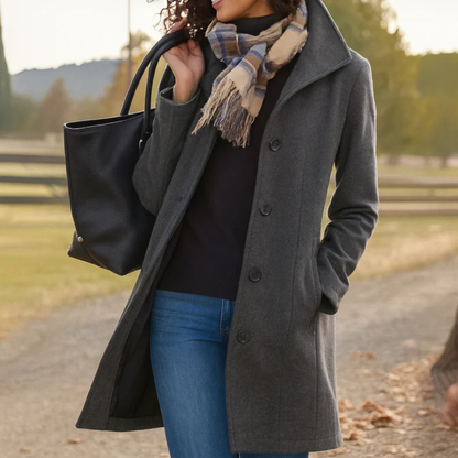 Adair | Refined Single Breasted Long Coat