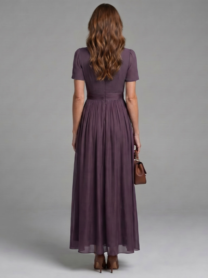 Corvelina | Puff Sleeve Gathered Maxi Dress