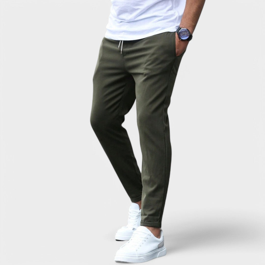 Caedryn | Slim Fit Drawstring Elasticated Waist Smart Casual Trousers
