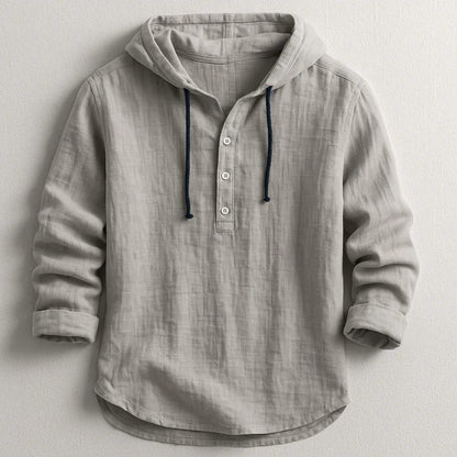 Arden | Hooded Linen Henley Shirt