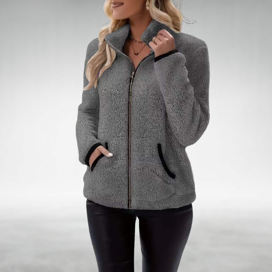 Opaline | Soft Textured Zip Fleece Jacket
