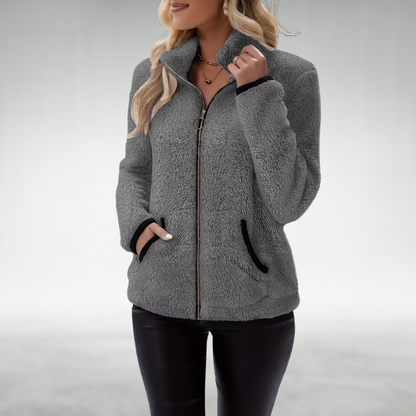 Opaline | Soft Textured Zip Fleece Jacket